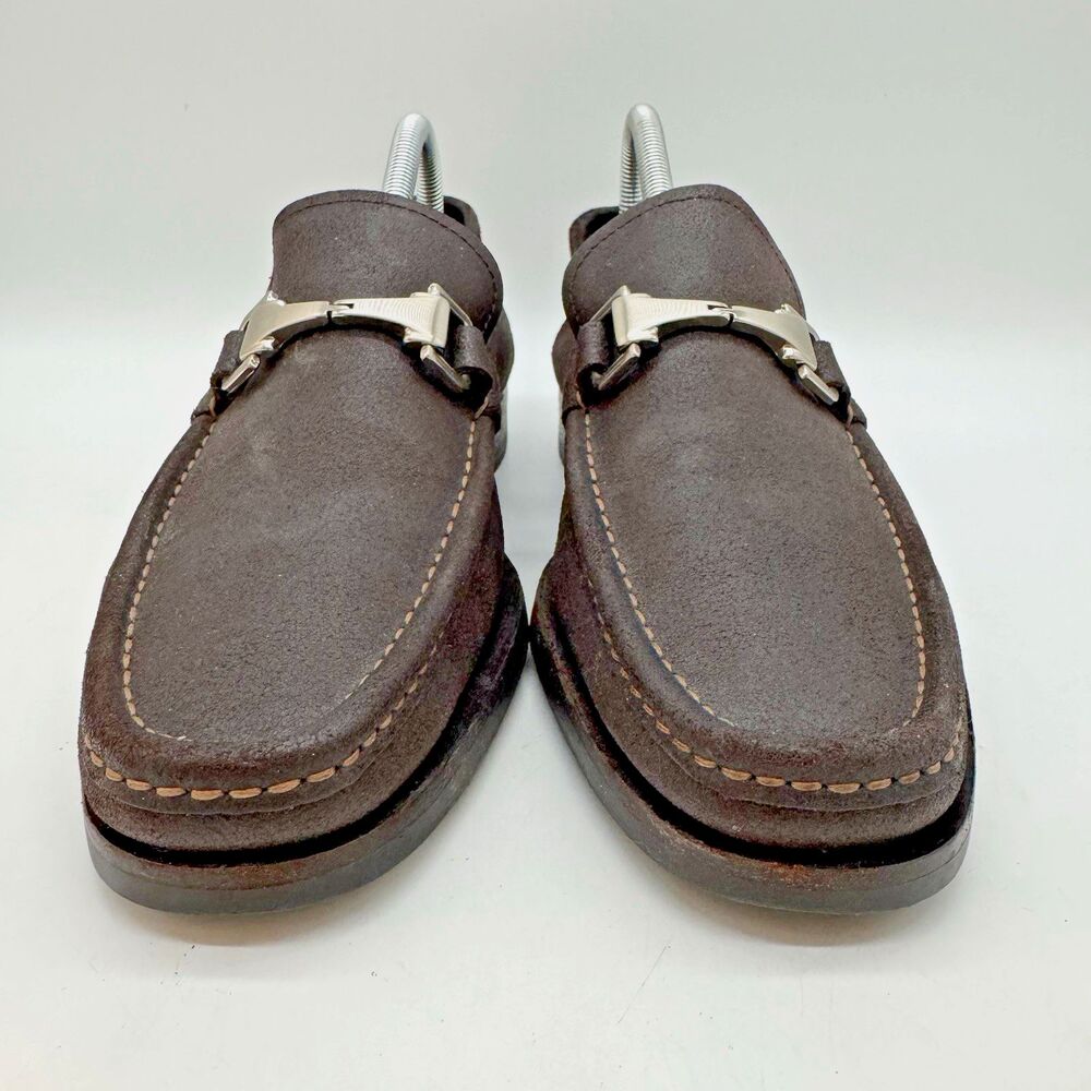 Allen Edmonds Fiesole Horse Bit Loafer Men's 9.5D Dark Brown Waxed Leather Shoes - Picture 2 of 14